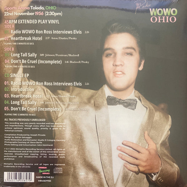 Elvis Presley - On Fire In Toledo 1956 (PINK VINYL 7-inch single)