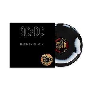 AC/DC - BACK IN BLACK Black and White Swirl Vinyl