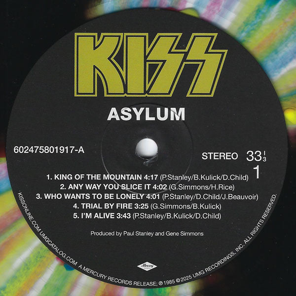 KISS - ASYLUM - KISS ONLINE EXCLUSIVE - 40TH ANNIVERSARY SPLATTER VINYL (LP)