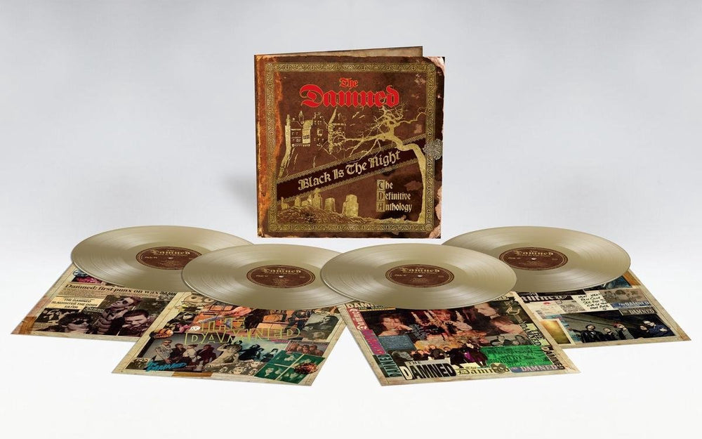 The Damned ‎– Black Is The Night (The Definitive Anthology) 4LP Gold Vinyl