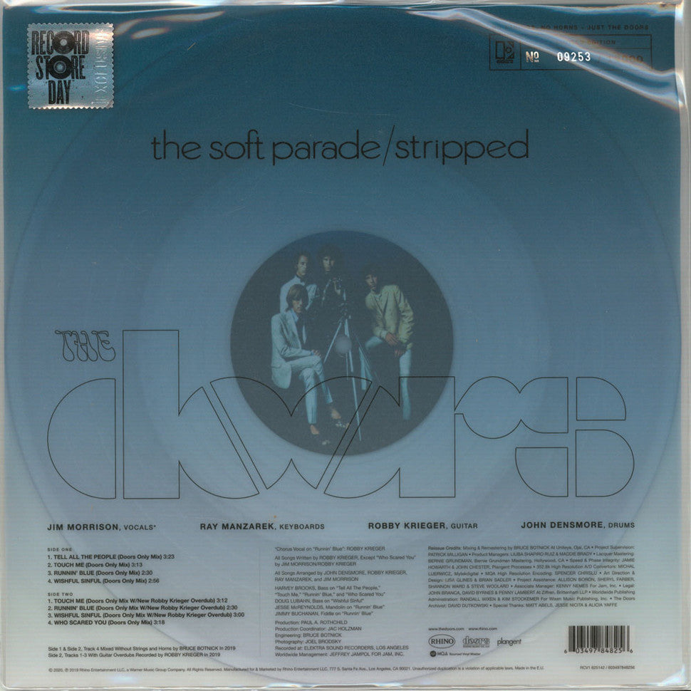 The Doors – The Soft Parade / Stripped  Clear Vinyl, RSD 2020 Exclusive